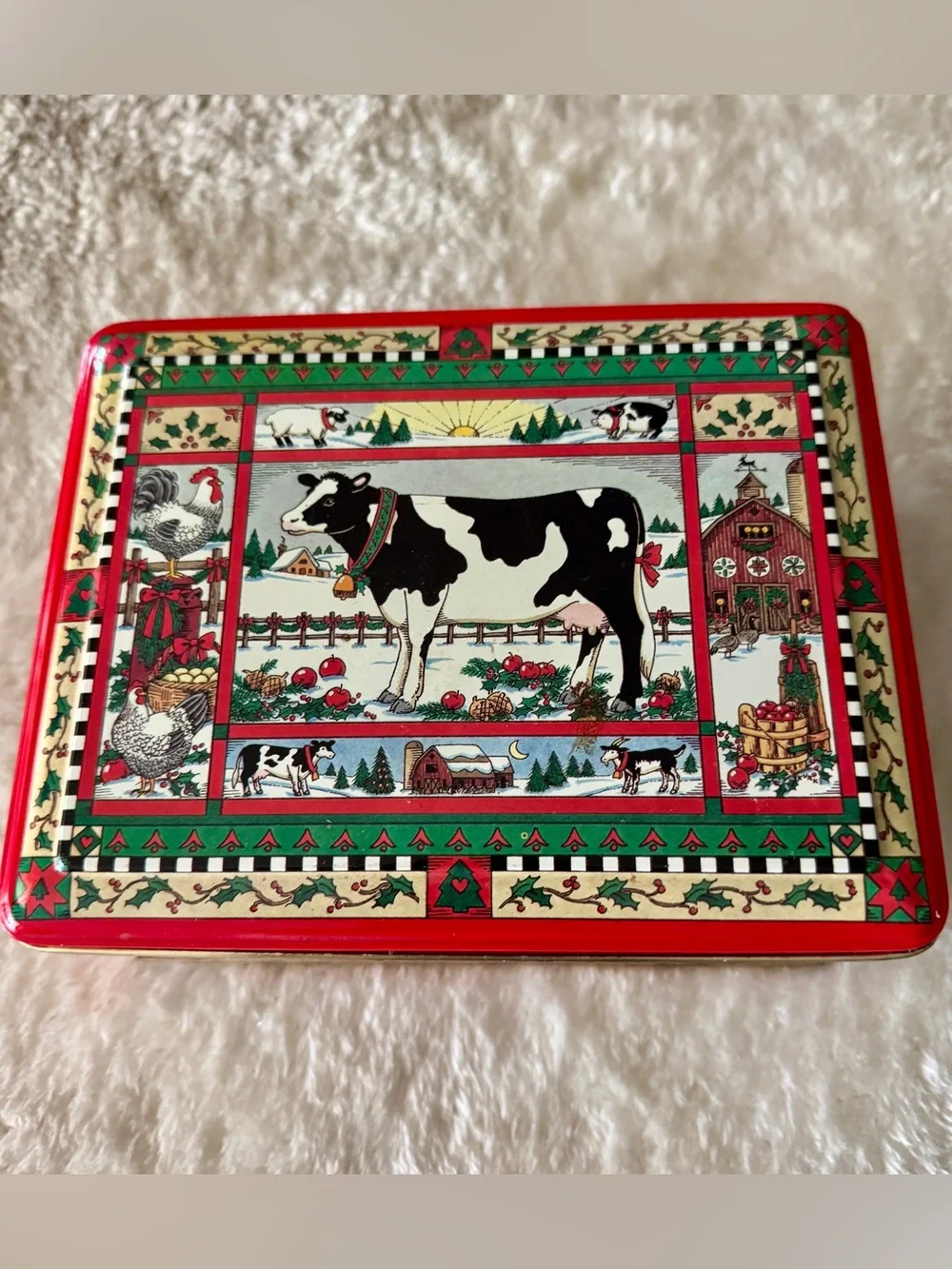 Vintage Farm Cow Scandinavian Decorative Tin Keller Charles of Philadelphia